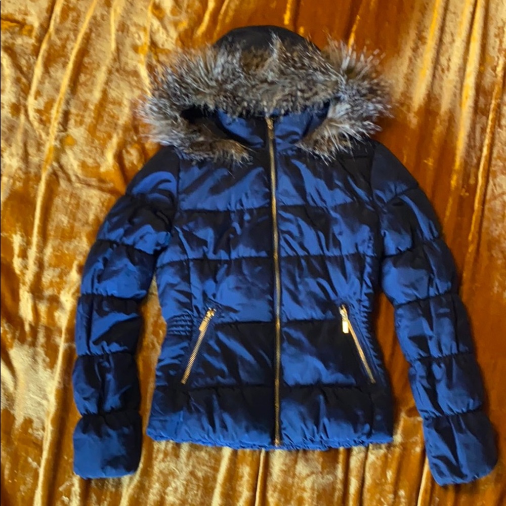 Navy puffer winter coat